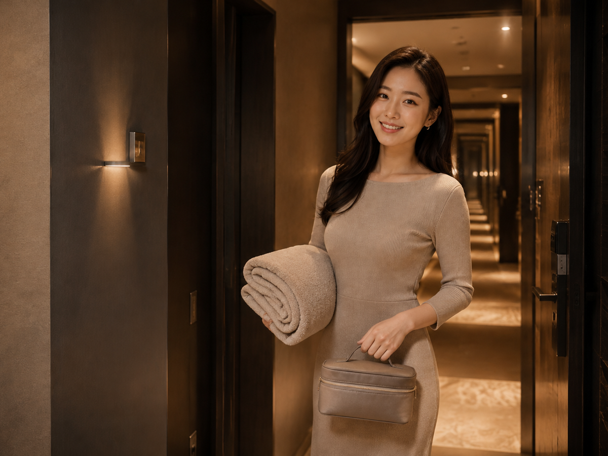서울 노원 방문 홈케어 일정을 준비하는 젊은 성인 한국 여성 관리사